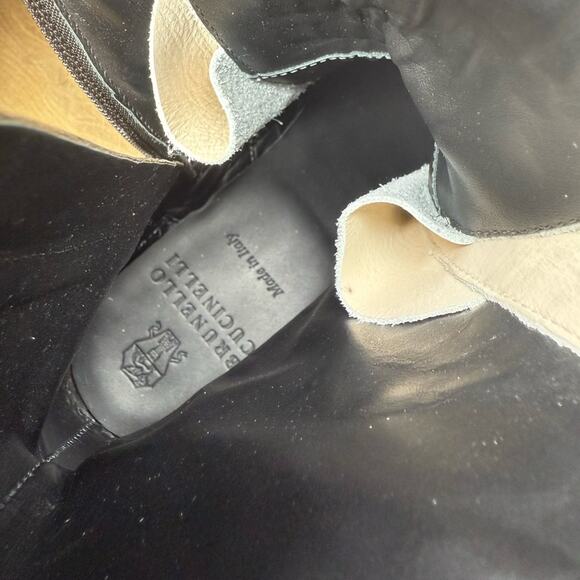 Brunello Cucinelli Leather Lace Up Combat Boots Size 36.5 or US 6.5 - Picture 9 of 12